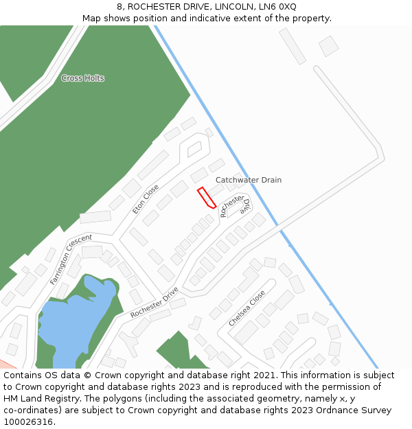 8, ROCHESTER DRIVE, LINCOLN, LN6 0XQ: Location map and indicative extent of plot