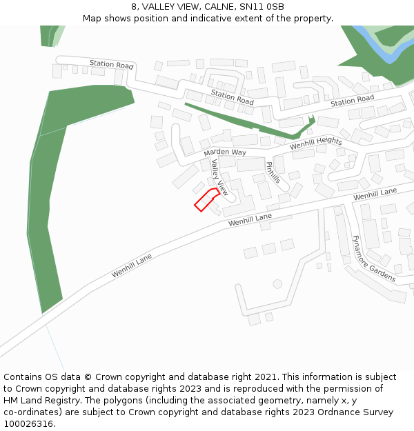 8, VALLEY VIEW, CALNE, SN11 0SB: Location map and indicative extent of plot