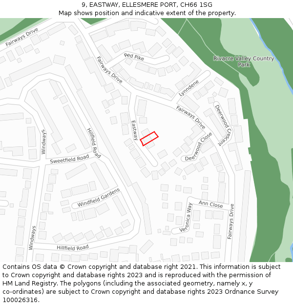 9, EASTWAY, ELLESMERE PORT, CH66 1SG: Location map and indicative extent of plot