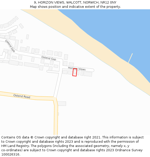 9, HORIZON VIEWS, WALCOTT, NORWICH, NR12 0NY: Location map and indicative extent of plot