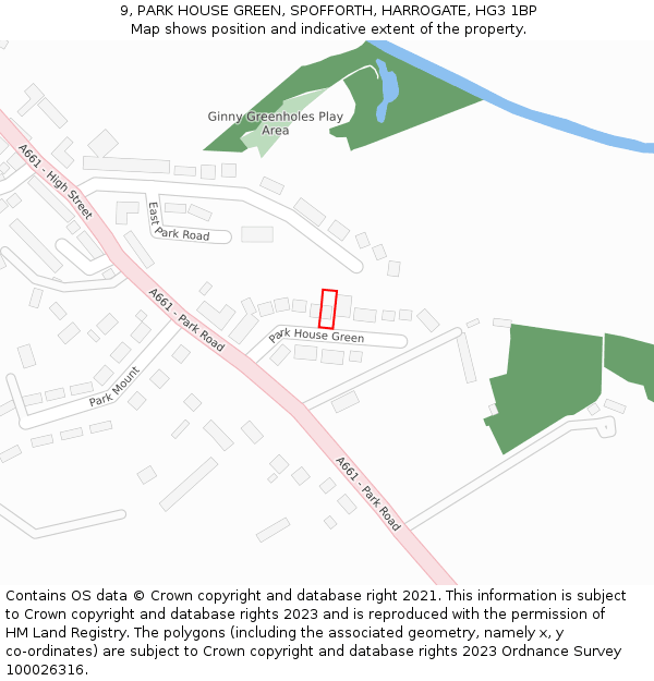 9, PARK HOUSE GREEN, SPOFFORTH, HARROGATE, HG3 1BP: Location map and indicative extent of plot