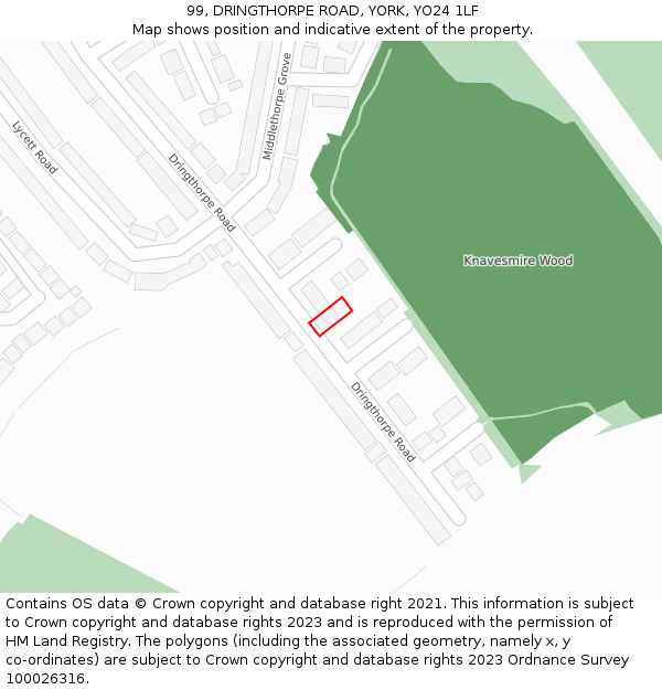 99, DRINGTHORPE ROAD, YORK, YO24 1LF: Location map and indicative extent of plot