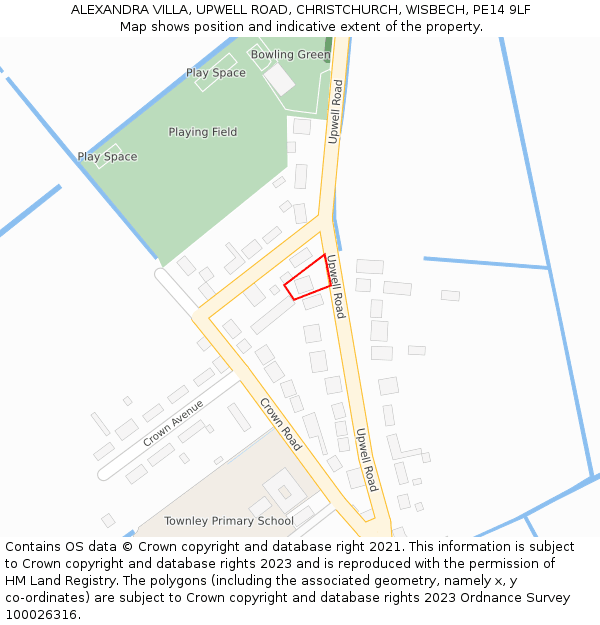 ALEXANDRA VILLA, UPWELL ROAD, CHRISTCHURCH, WISBECH, PE14 9LF: Location map and indicative extent of plot