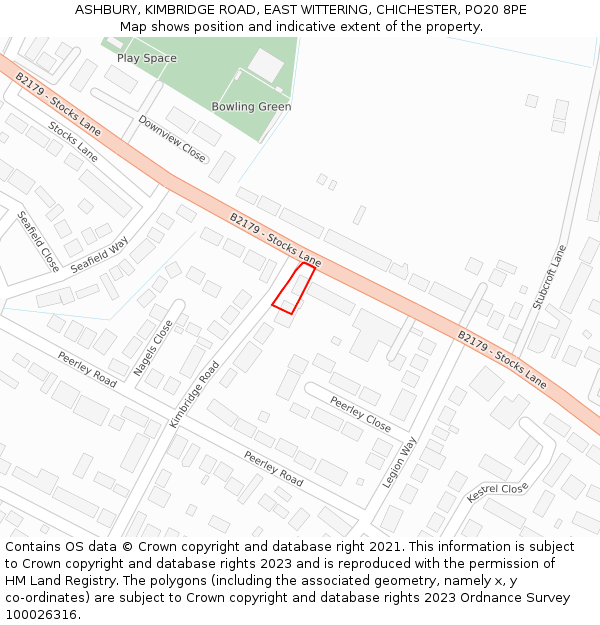 ASHBURY, KIMBRIDGE ROAD, EAST WITTERING, CHICHESTER, PO20 8PE: Location map and indicative extent of plot