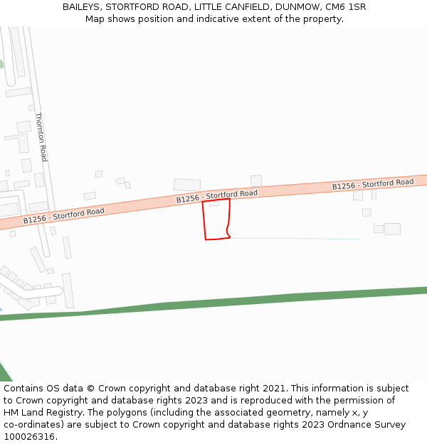 BAILEYS, STORTFORD ROAD, LITTLE CANFIELD, DUNMOW, CM6 1SR: Location map and indicative extent of plot