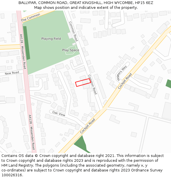 BALLYFAR, COMMON ROAD, GREAT KINGSHILL, HIGH WYCOMBE, HP15 6EZ: Location map and indicative extent of plot