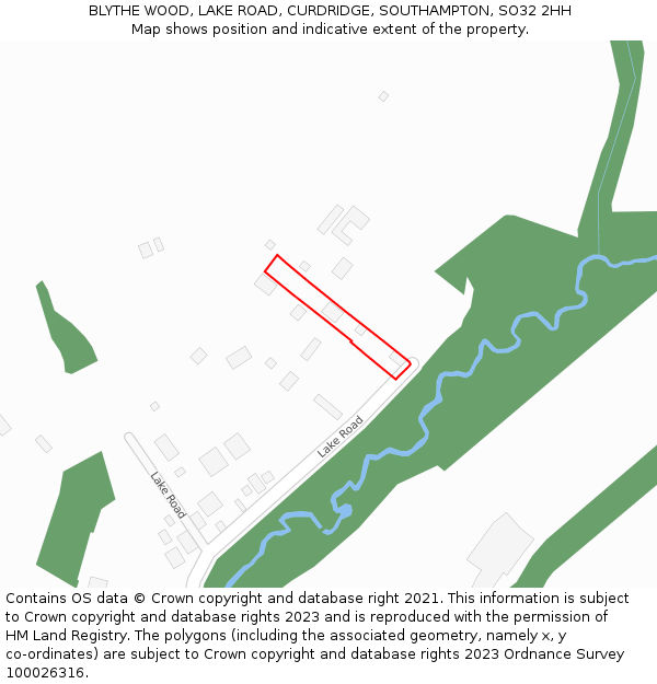 BLYTHE WOOD, LAKE ROAD, CURDRIDGE, SOUTHAMPTON, SO32 2HH: Location map and indicative extent of plot