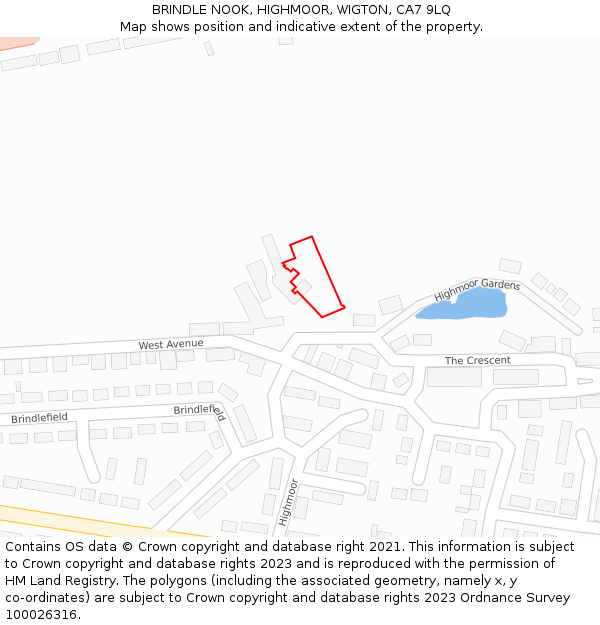 BRINDLE NOOK, HIGHMOOR, WIGTON, CA7 9LQ: Location map and indicative extent of plot