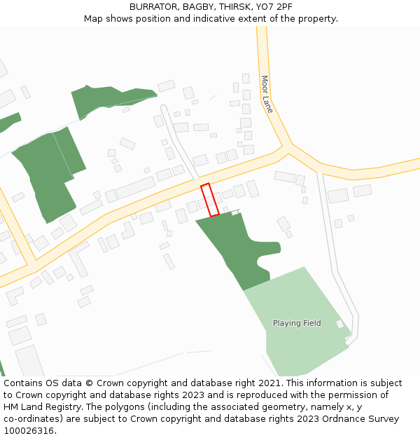 BURRATOR, BAGBY, THIRSK, YO7 2PF: Location map and indicative extent of plot