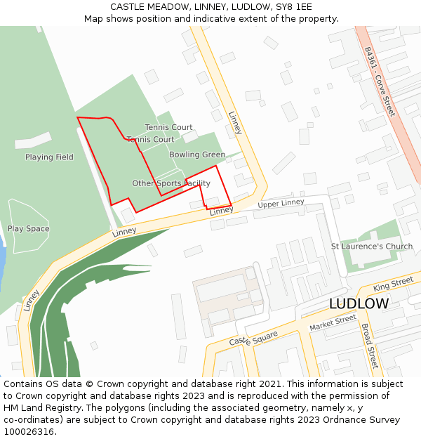 CASTLE MEADOW, LINNEY, LUDLOW, SY8 1EE: Location map and indicative extent of plot