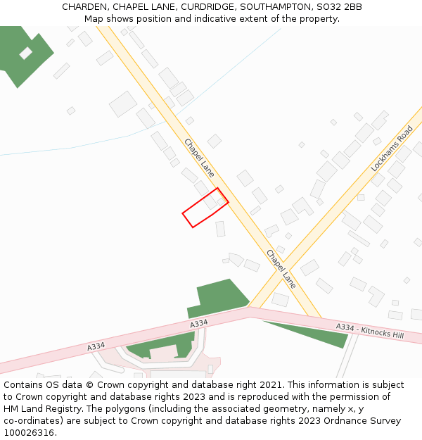 CHARDEN, CHAPEL LANE, CURDRIDGE, SOUTHAMPTON, SO32 2BB: Location map and indicative extent of plot