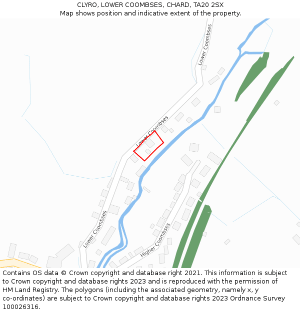 CLYRO, LOWER COOMBSES, CHARD, TA20 2SX: Location map and indicative extent of plot