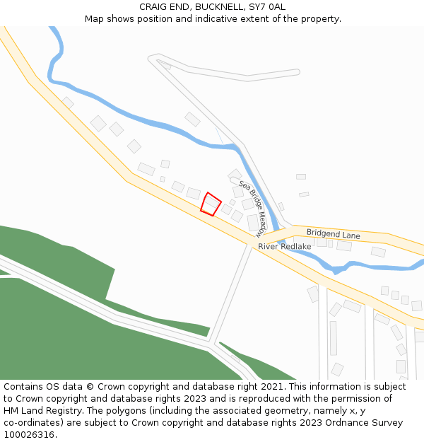 CRAIG END, BUCKNELL, SY7 0AL: Location map and indicative extent of plot