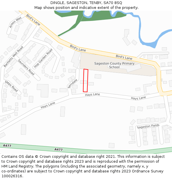 DINGLE, SAGESTON, TENBY, SA70 8SQ: Location map and indicative extent of plot