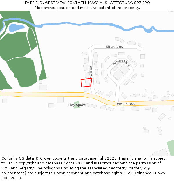 FAIRFIELD, WEST VIEW, FONTMELL MAGNA, SHAFTESBURY, SP7 0PQ: Location map and indicative extent of plot