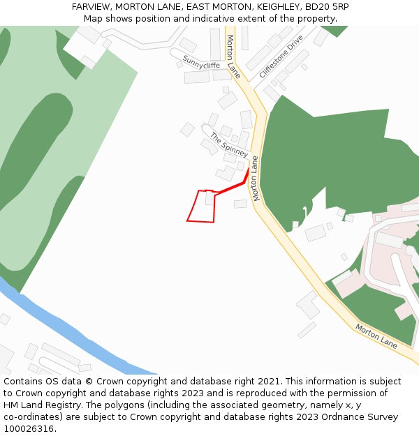 FARVIEW, MORTON LANE, EAST MORTON, KEIGHLEY, BD20 5RP: Location map and indicative extent of plot