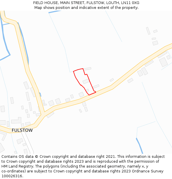 FIELD HOUSE, MAIN STREET, FULSTOW, LOUTH, LN11 0XG: Location map and indicative extent of plot