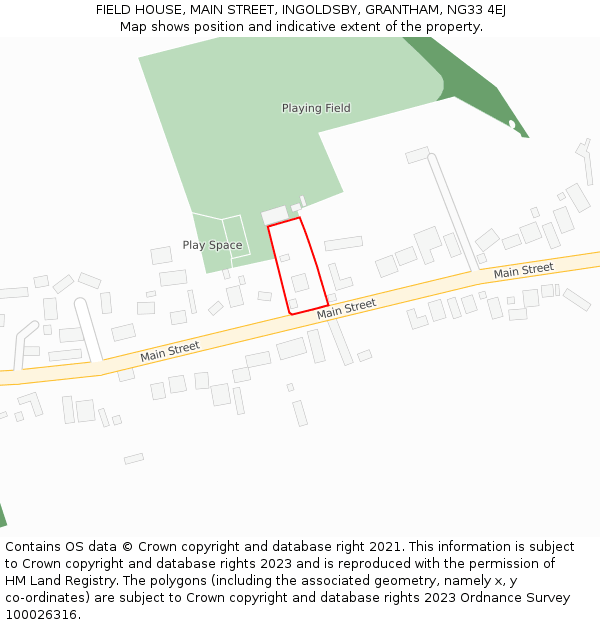 FIELD HOUSE, MAIN STREET, INGOLDSBY, GRANTHAM, NG33 4EJ: Location map and indicative extent of plot