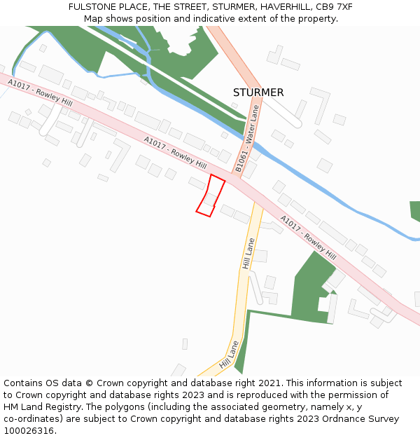 FULSTONE PLACE, THE STREET, STURMER, HAVERHILL, CB9 7XF: Location map and indicative extent of plot