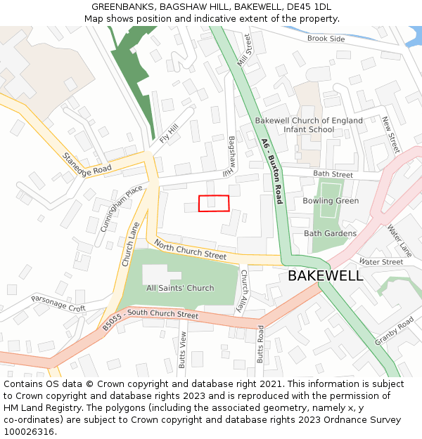 GREENBANKS, BAGSHAW HILL, BAKEWELL, DE45 1DL: Location map and indicative extent of plot