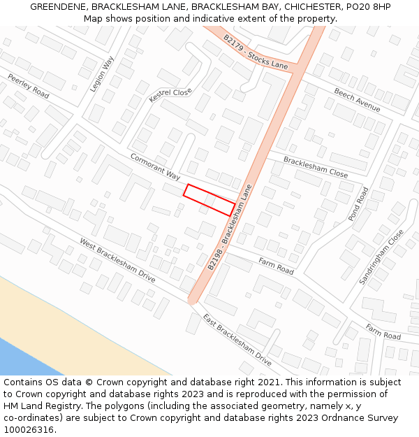 GREENDENE, BRACKLESHAM LANE, BRACKLESHAM BAY, CHICHESTER, PO20 8HP: Location map and indicative extent of plot