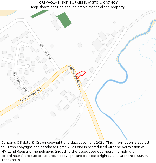 GREYHOLME, SKINBURNESS, WIGTON, CA7 4QY: Location map and indicative extent of plot