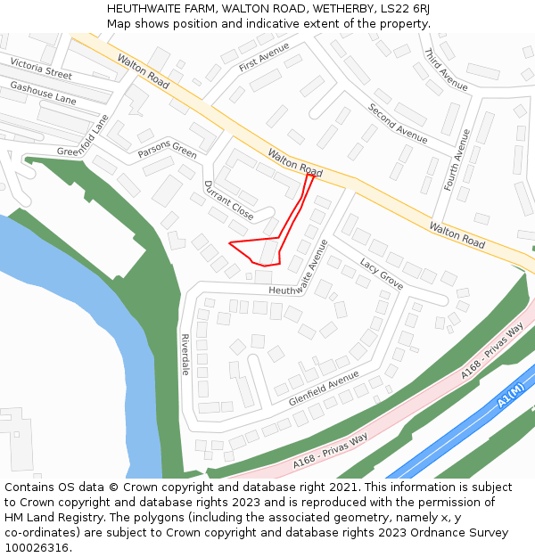 HEUTHWAITE FARM, WALTON ROAD, WETHERBY, LS22 6RJ: Location map and indicative extent of plot