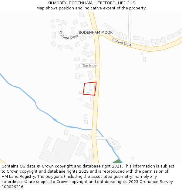 KILMOREY, BODENHAM, HEREFORD, HR1 3HS: Location map and indicative extent of plot