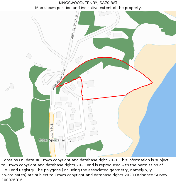 KINGSWOOD, TENBY, SA70 8AT: Location map and indicative extent of plot