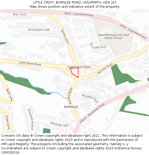 LITTLE CROFT, BURNLEE ROAD, HOLMFIRTH, HD9 2LF: Location map and indicative extent of plot