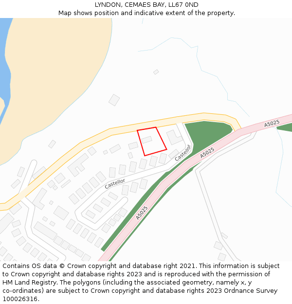 LYNDON, CEMAES BAY, LL67 0ND: Location map and indicative extent of plot