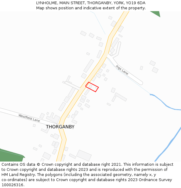 LYNHOLME, MAIN STREET, THORGANBY, YORK, YO19 6DA: Location map and indicative extent of plot