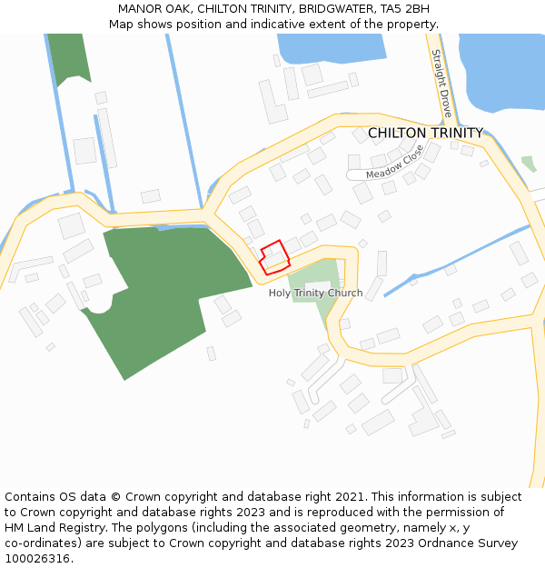 MANOR OAK, CHILTON TRINITY, BRIDGWATER, TA5 2BH: Location map and indicative extent of plot