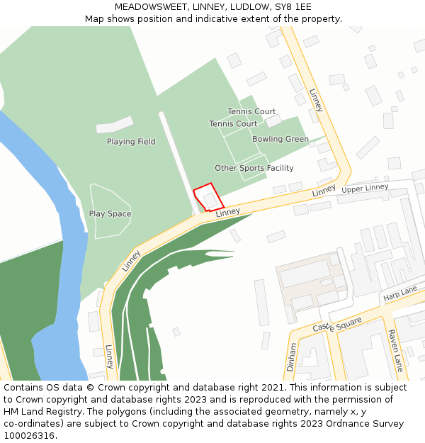 MEADOWSWEET, LINNEY, LUDLOW, SY8 1EE: Location map and indicative extent of plot