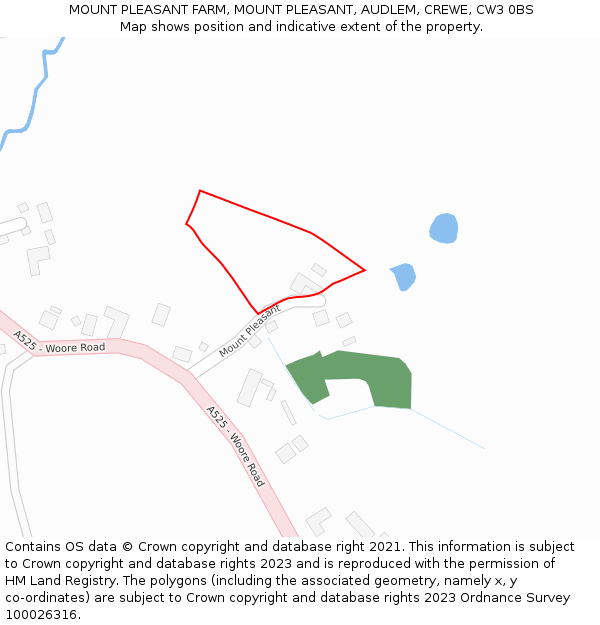 MOUNT PLEASANT FARM, MOUNT PLEASANT, AUDLEM, CREWE, CW3 0BS: Location map and indicative extent of plot