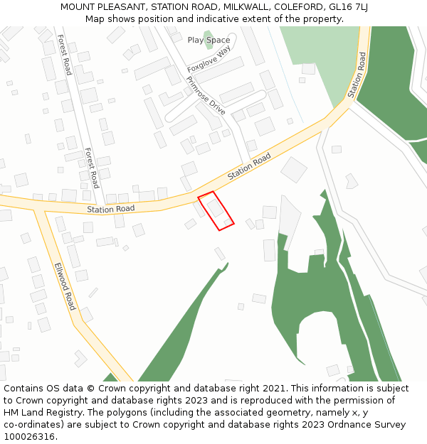 MOUNT PLEASANT, STATION ROAD, MILKWALL, COLEFORD, GL16 7LJ: Location map and indicative extent of plot