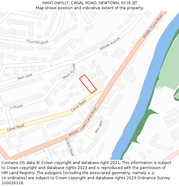 NANT GWYLLT, CANAL ROAD, NEWTOWN, SY16 2JT: Location map and indicative extent of plot