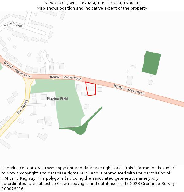 NEW CROFT, WITTERSHAM, TENTERDEN, TN30 7EJ: Location map and indicative extent of plot