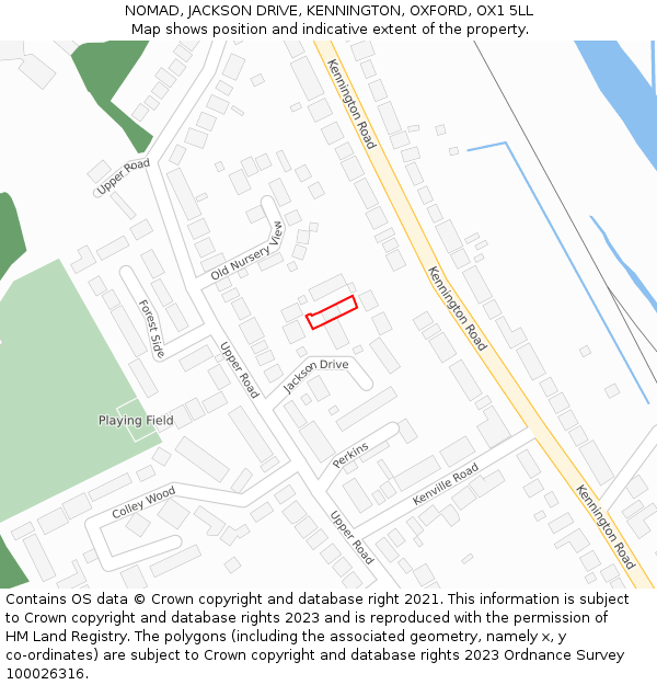 NOMAD, JACKSON DRIVE, KENNINGTON, OXFORD, OX1 5LL: Location map and indicative extent of plot