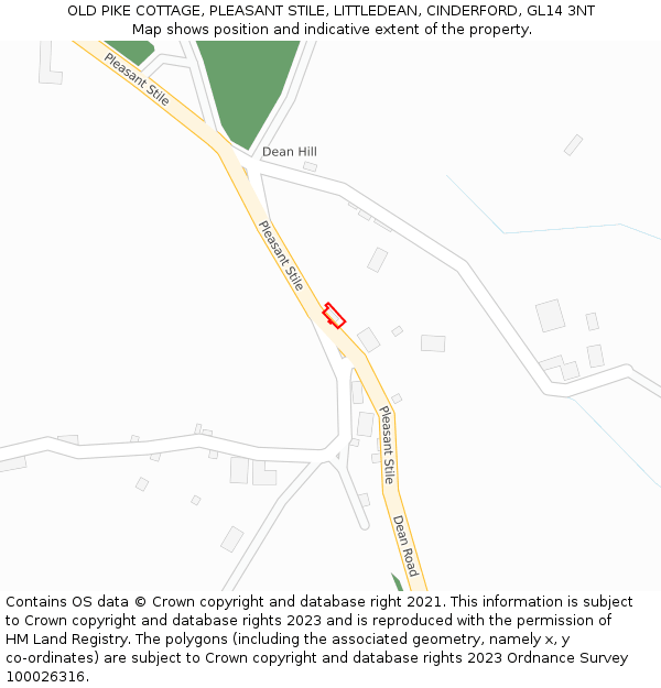 OLD PIKE COTTAGE, PLEASANT STILE, LITTLEDEAN, CINDERFORD, GL14 3NT: Location map and indicative extent of plot