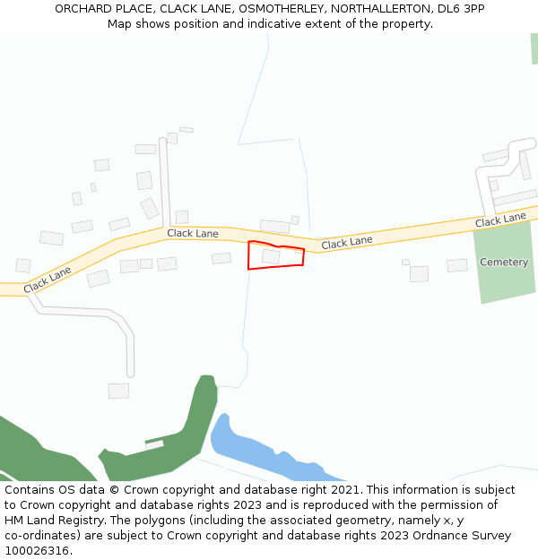 ORCHARD PLACE, CLACK LANE, OSMOTHERLEY, NORTHALLERTON, DL6 3PP: Location map and indicative extent of plot