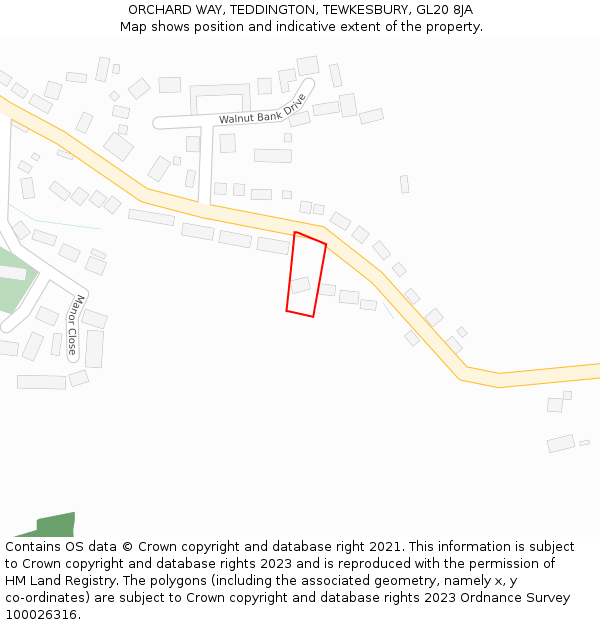 ORCHARD WAY, TEDDINGTON, TEWKESBURY, GL20 8JA: Location map and indicative extent of plot