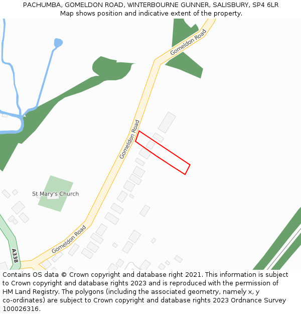 PACHUMBA, GOMELDON ROAD, WINTERBOURNE GUNNER, SALISBURY, SP4 6LR: Location map and indicative extent of plot