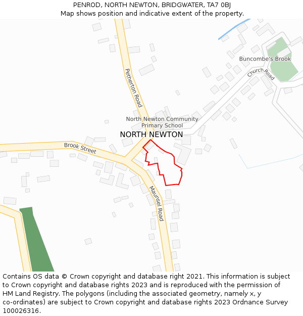 PENROD, NORTH NEWTON, BRIDGWATER, TA7 0BJ: Location map and indicative extent of plot