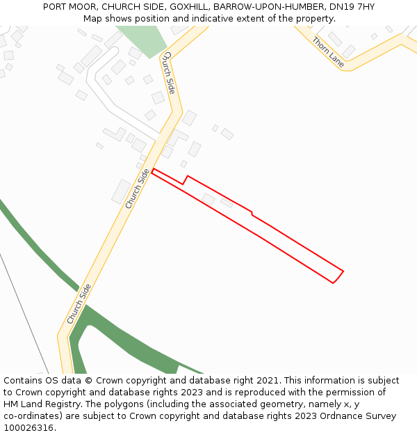 PORT MOOR, CHURCH SIDE, GOXHILL, BARROW-UPON-HUMBER, DN19 7HY: Location map and indicative extent of plot