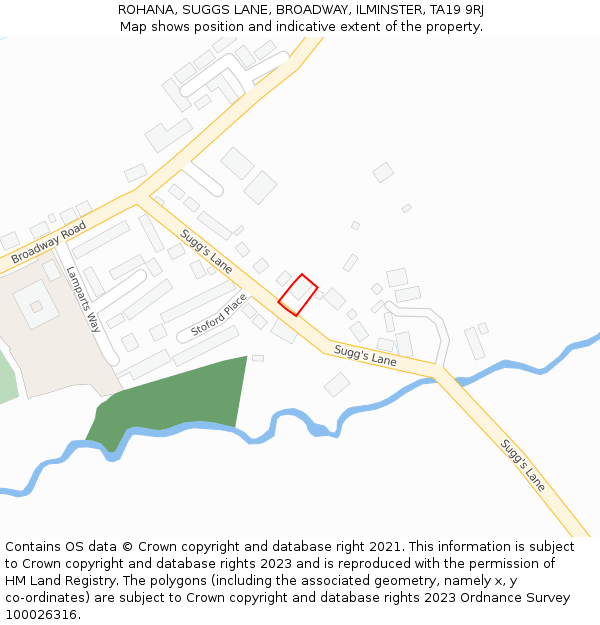 ROHANA, SUGGS LANE, BROADWAY, ILMINSTER, TA19 9RJ: Location map and indicative extent of plot