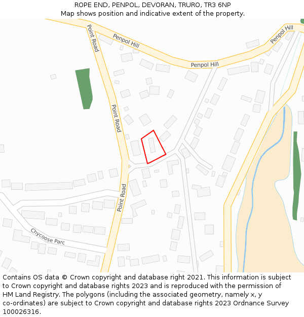 ROPE END, PENPOL, DEVORAN, TRURO, TR3 6NP: Location map and indicative extent of plot