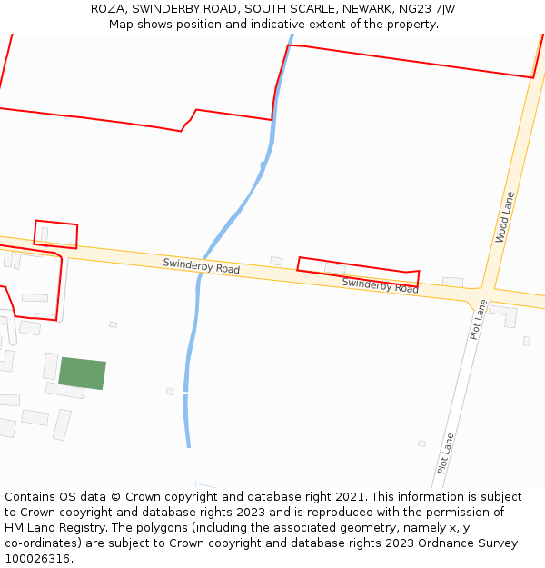 ROZA, SWINDERBY ROAD, SOUTH SCARLE, NEWARK, NG23 7JW: Location map and indicative extent of plot