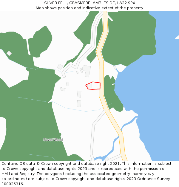 SILVER FELL, GRASMERE, AMBLESIDE, LA22 9PX: Location map and indicative extent of plot