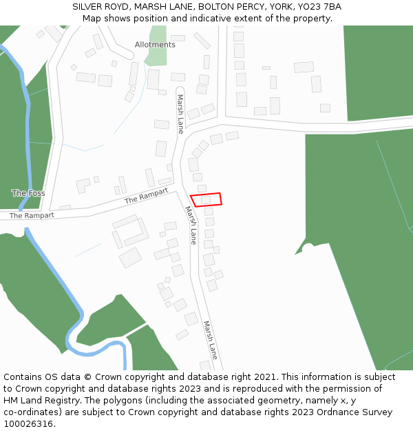 SILVER ROYD, MARSH LANE, BOLTON PERCY, YORK, YO23 7BA: Location map and indicative extent of plot